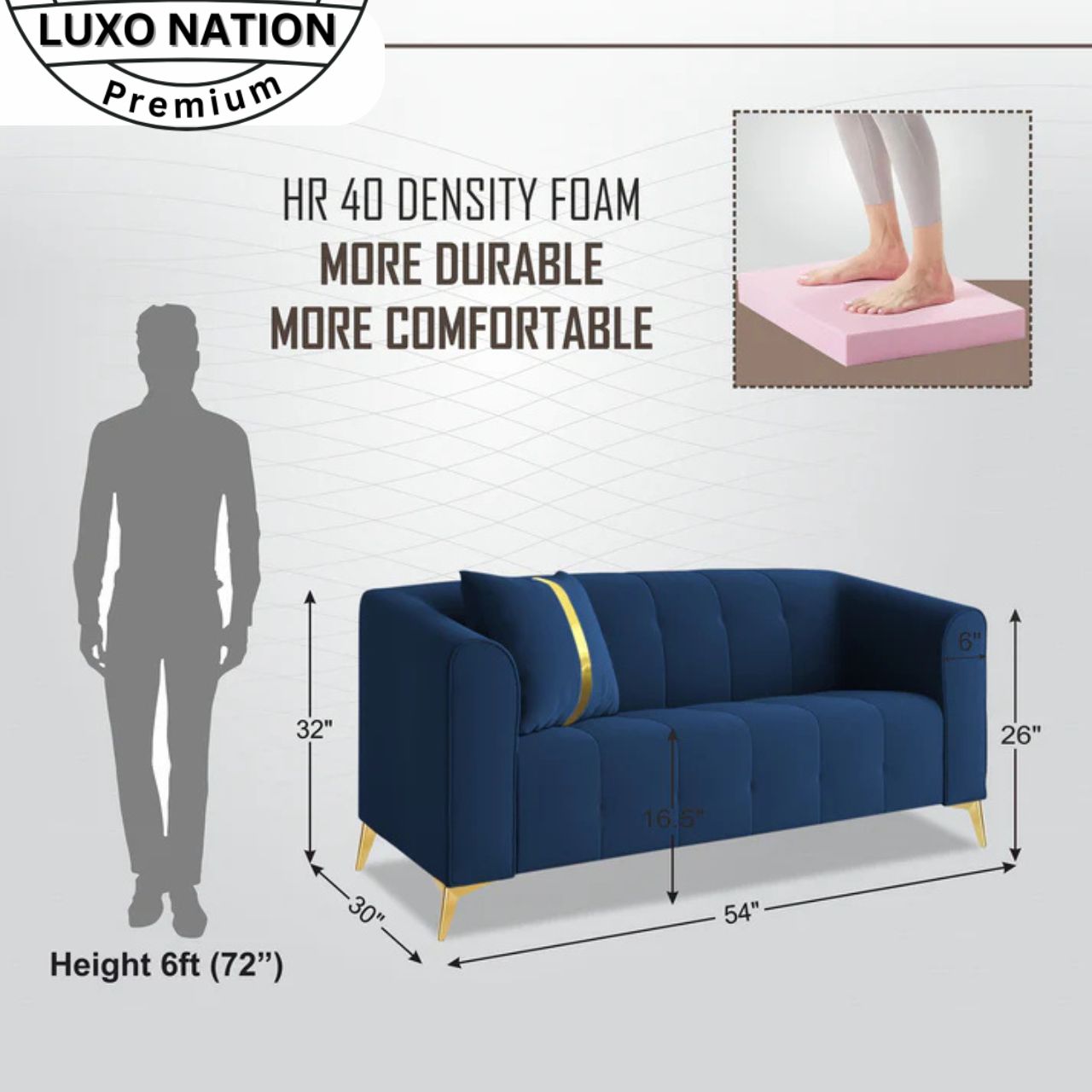 Luxo Nation Premium Luxury Sofa Set β & Modern Design for Living Room